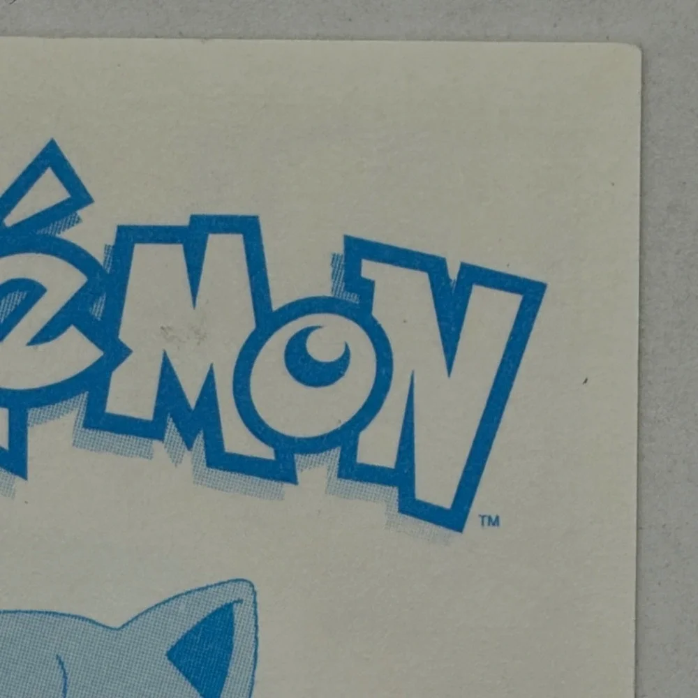 Vintage 2000 Merlin Pokemon Sticker Kanto Boulder Badge S3 Jigglypuff Back